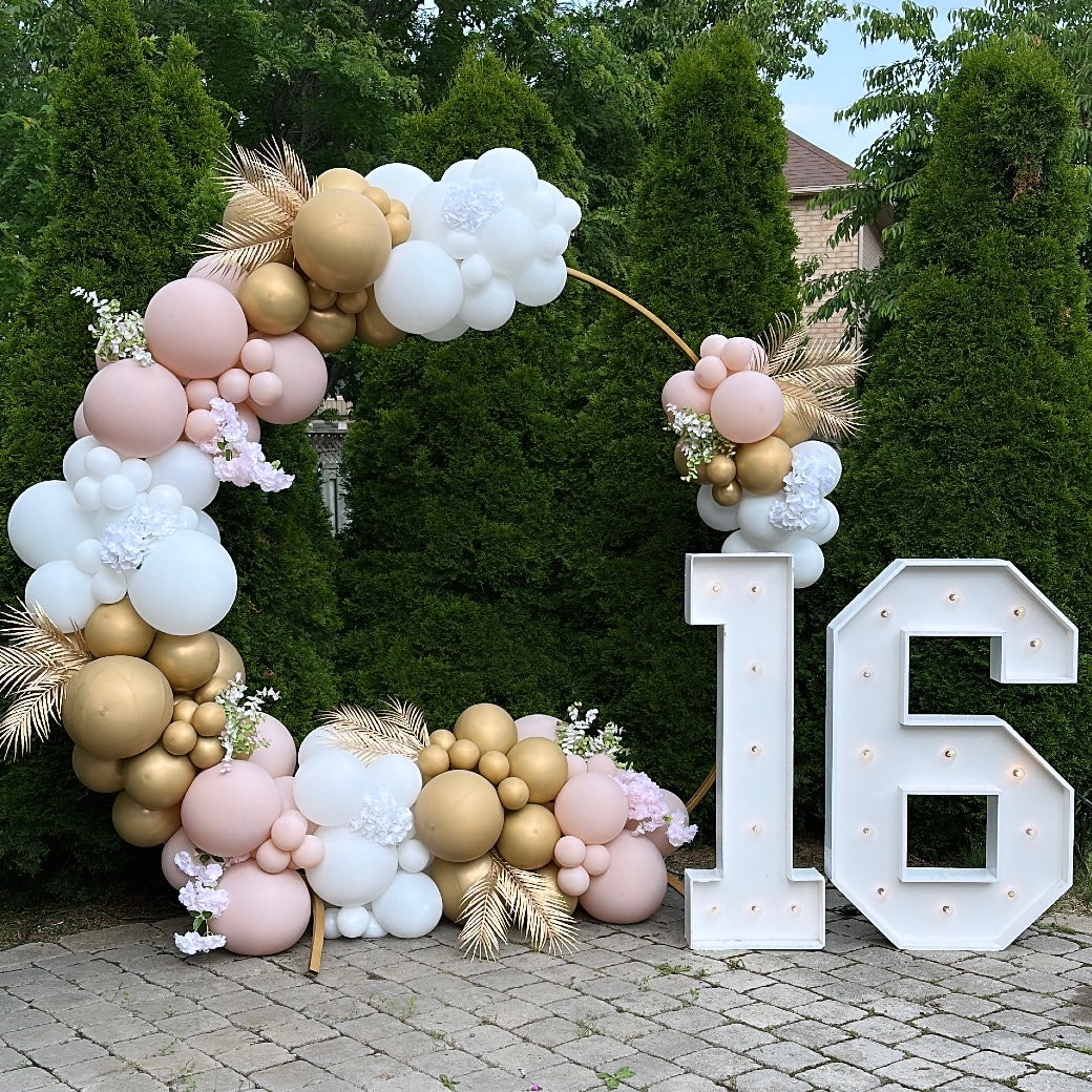 3/4 BALLOON HOOP WITH MARQUEE NUMBERS