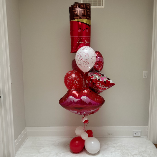 VALENTINE'S BALLOON BOUQUET - CHOCOLATE BAR
