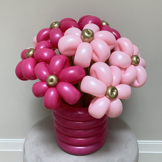 FLOWER BALLOON BOUQUET IN BALLOON VASE