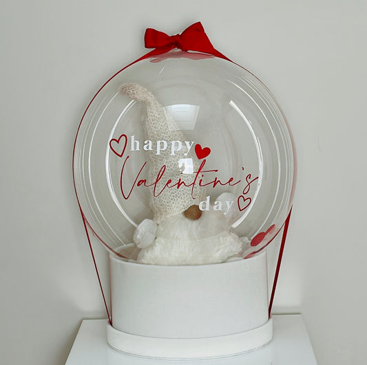 VALENTINE'S GNOME BUBBLE - WHITE