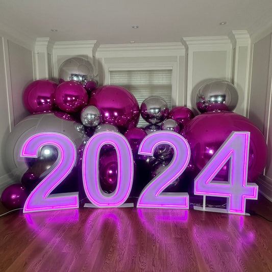 BIG SHINY INFLATABLE BALLS - HOT PINK