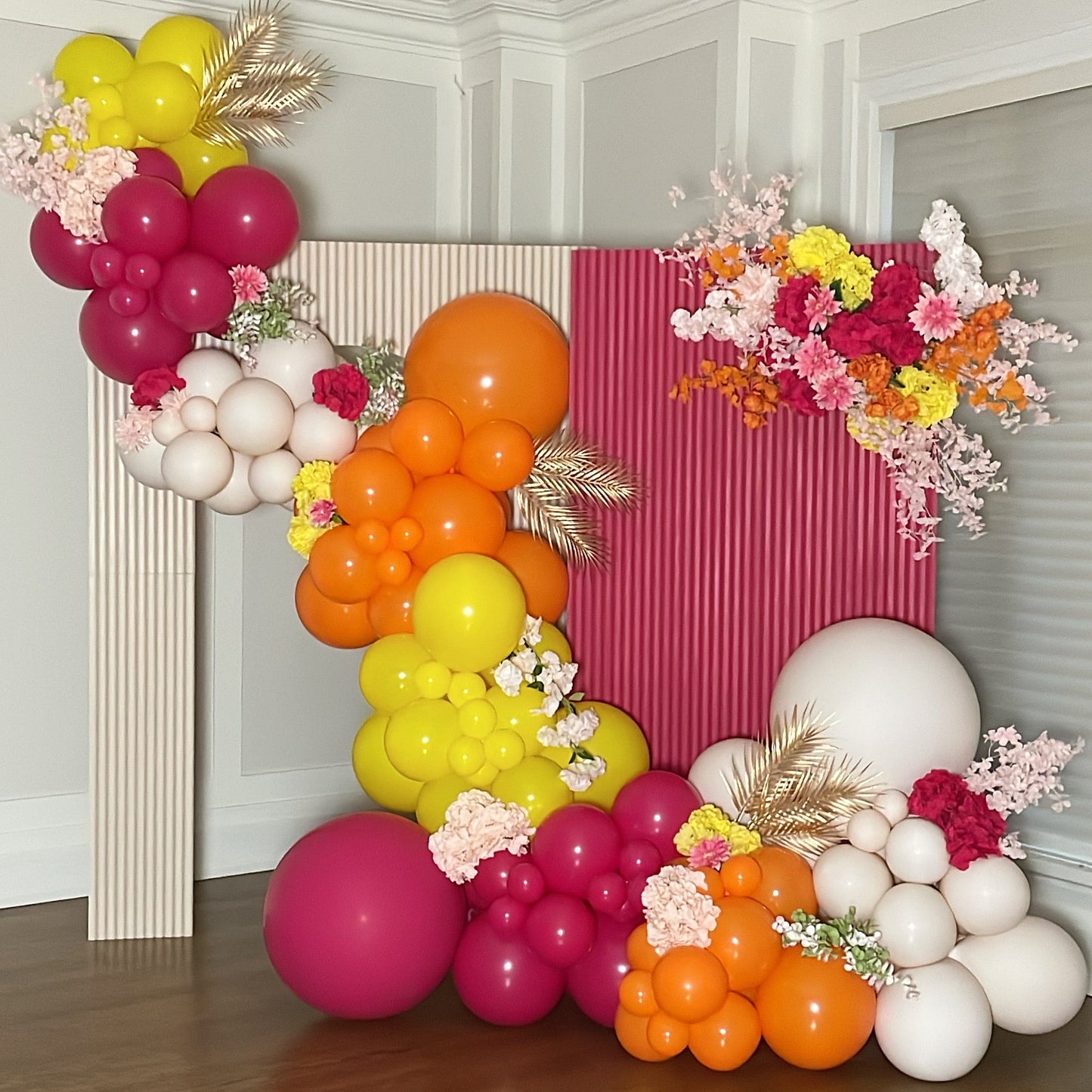 2 RIPPLE BACKDROPS WITH BALLOONS AND FLORAL STARTING AT $900